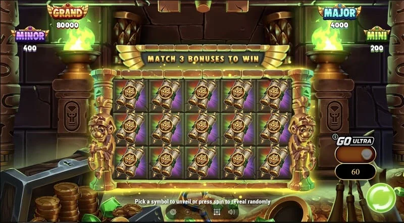 Wrappin' More Gold - büyüyen mumya ile Collect & Win ızgarası