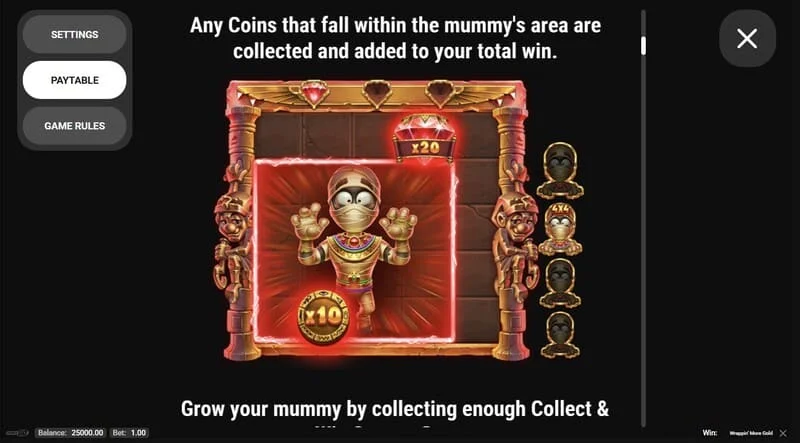 Wrappin' More Gold - oyun kuralları ve bilgileri içeren pencere