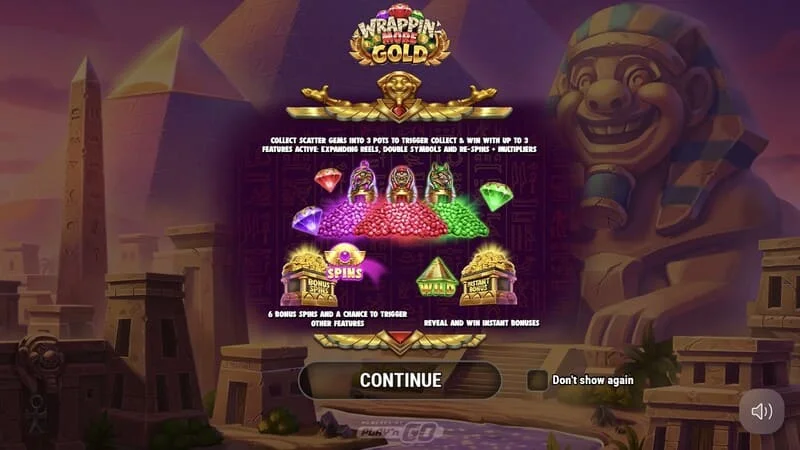 Wrappin' More Gold - mumya ve piramitlerle ana menü